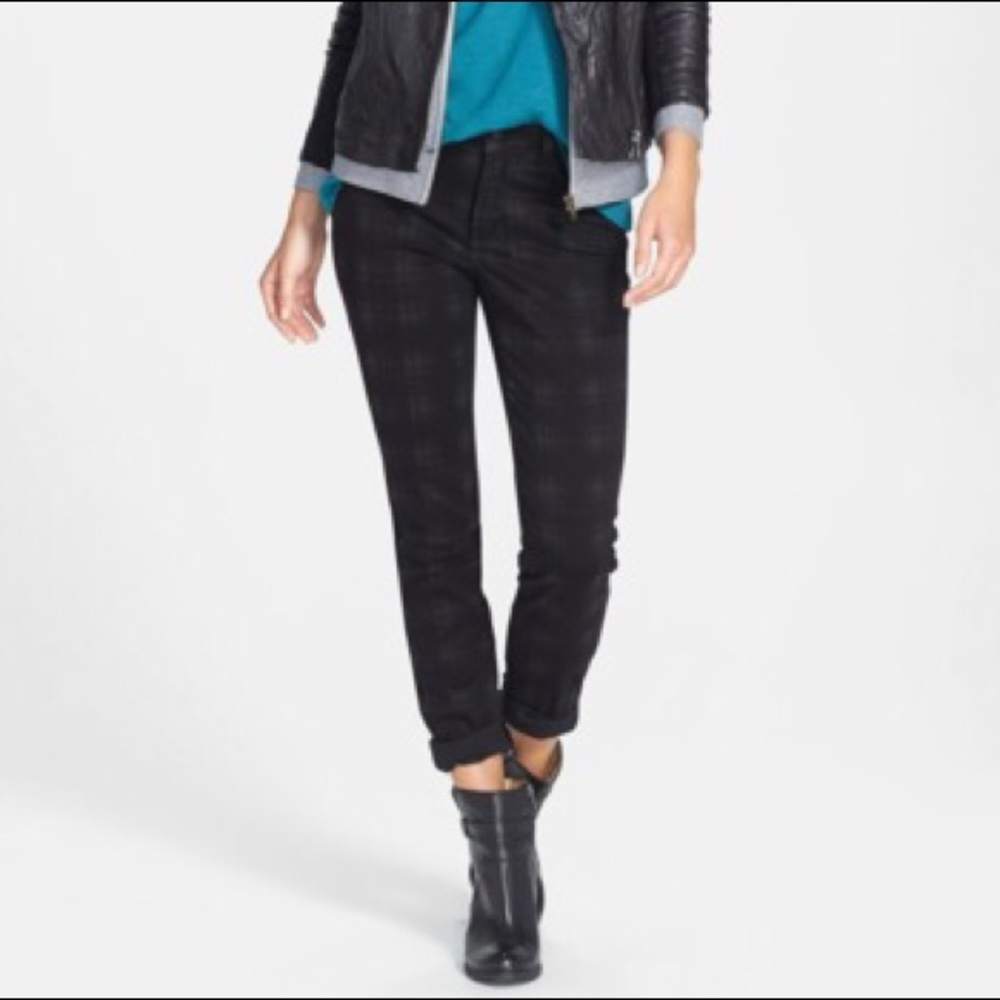 NYDJ AMI Herringbone Plaid Soft Super Skinny Jeans Size 12